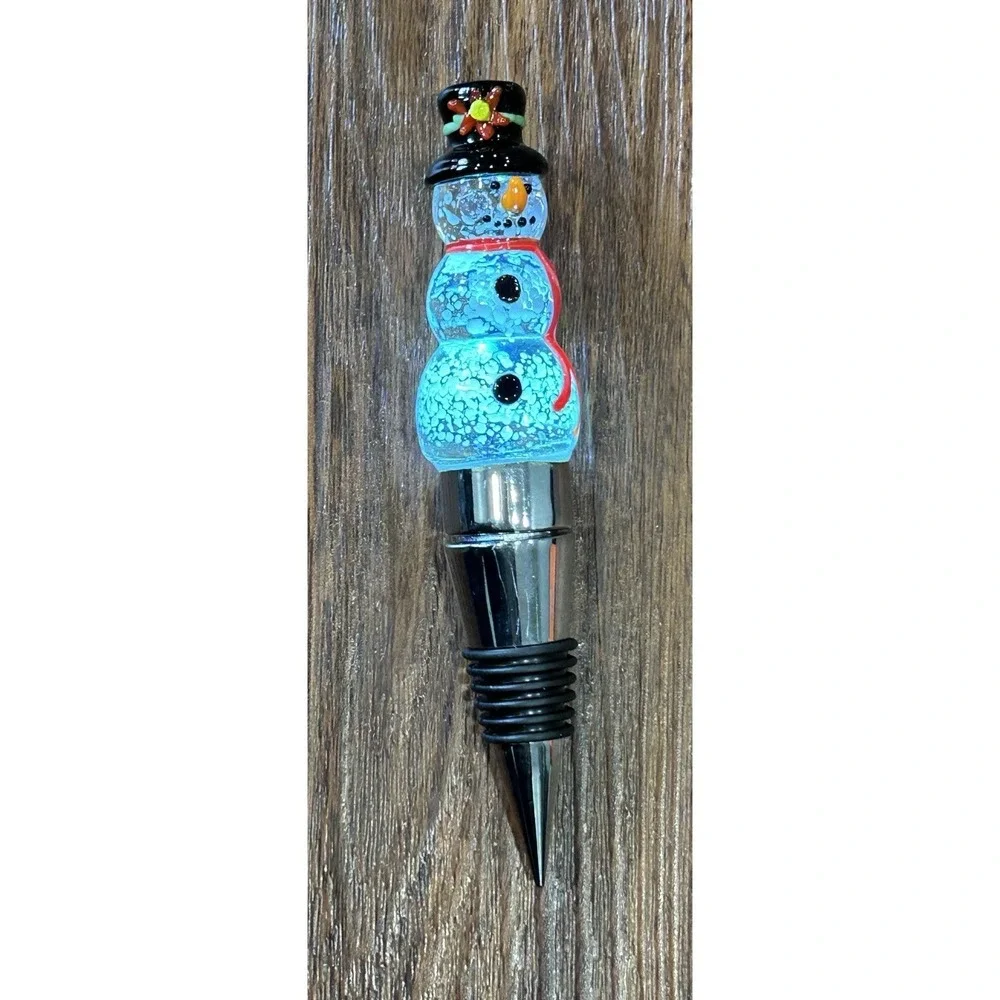 Pier 1 imports LED Bottle Stopper Snowman W/Color Changing Light